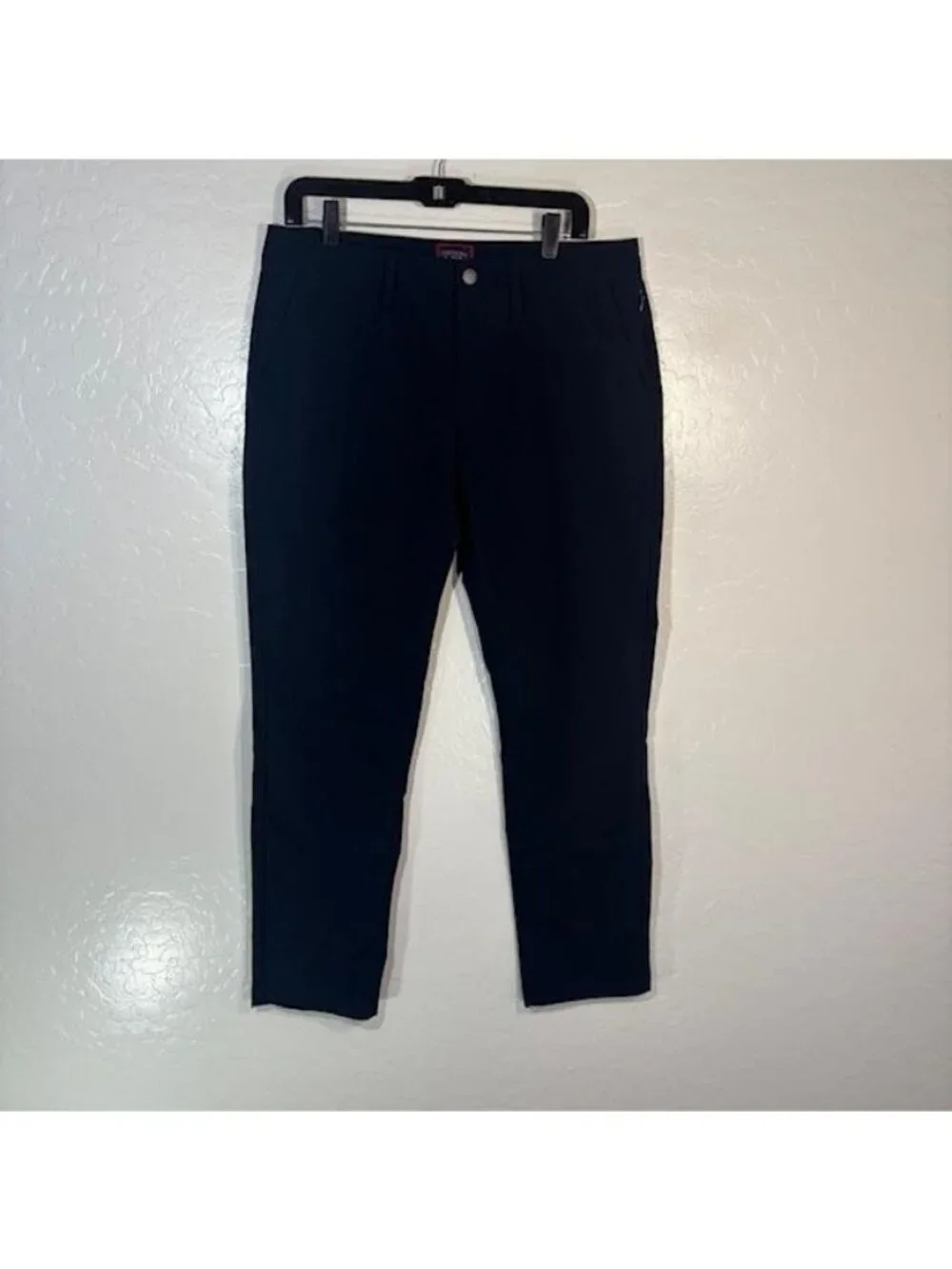 UNTUCKit Chancellor Pants Mens 33x30 Navy Straight Fit Dress Microfiber Casual